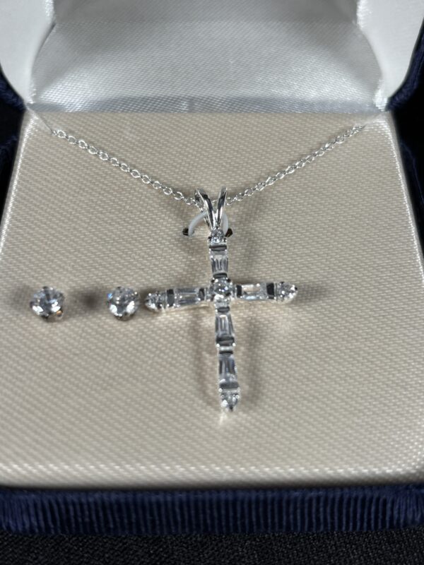 Item#1 (Sterling Silver Earrings and Necklace) - Image 2