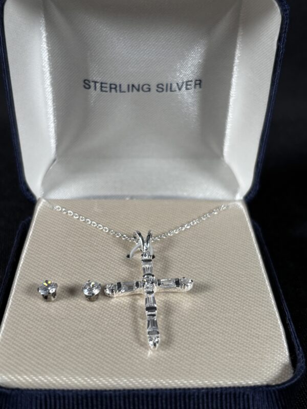 Item#1 (Sterling Silver Earrings and Necklace) - Image 3
